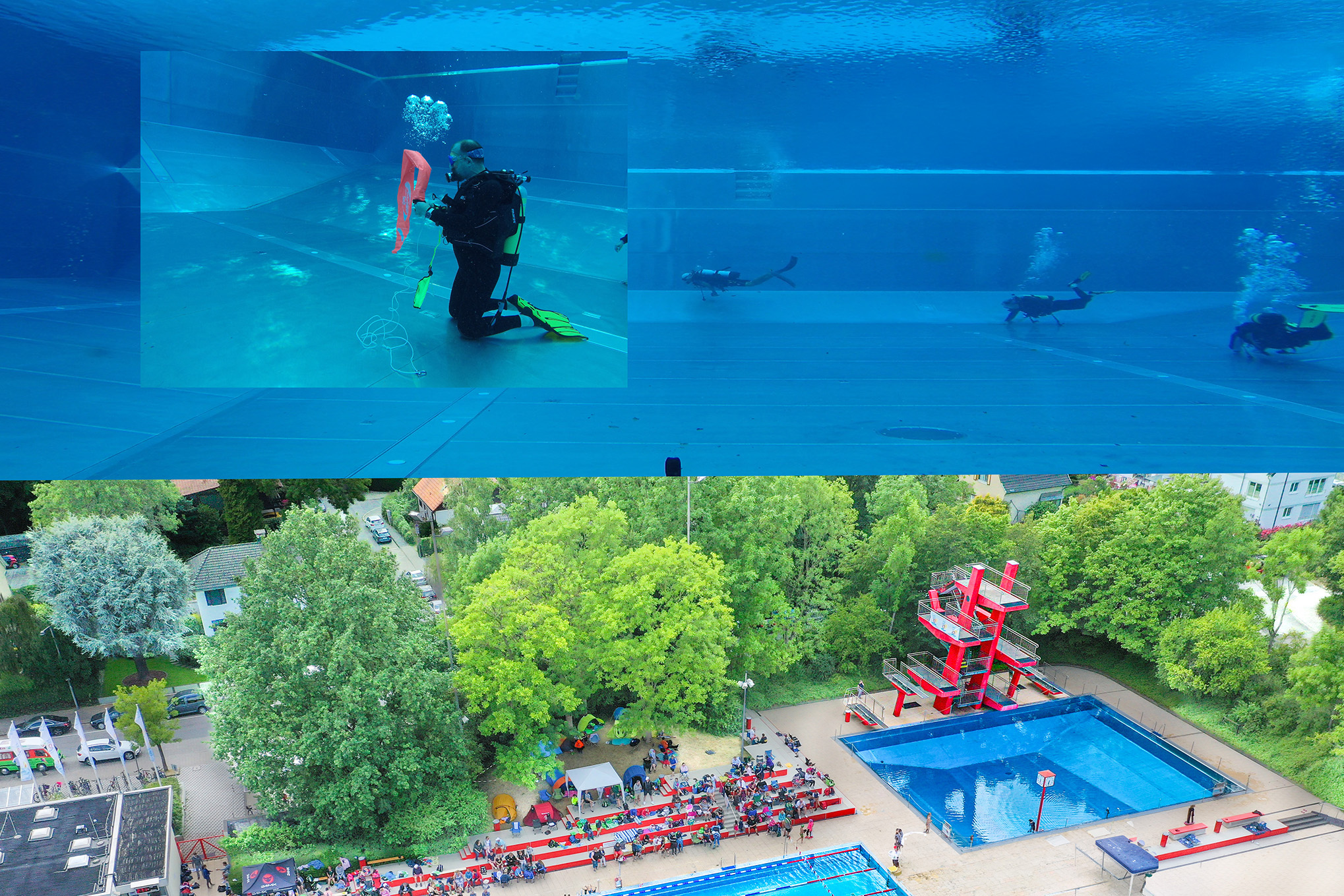 Manta Freibad Springbecken
